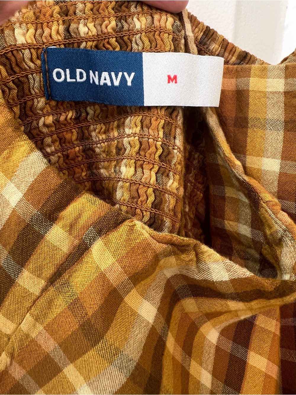 Old Navy Yellow and Brown Plaid Midi Dress - Picture 2 of 4